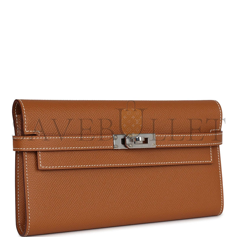 H**me5 master kelly long wallet gold epsom palladium hardware (20*11*2cm)